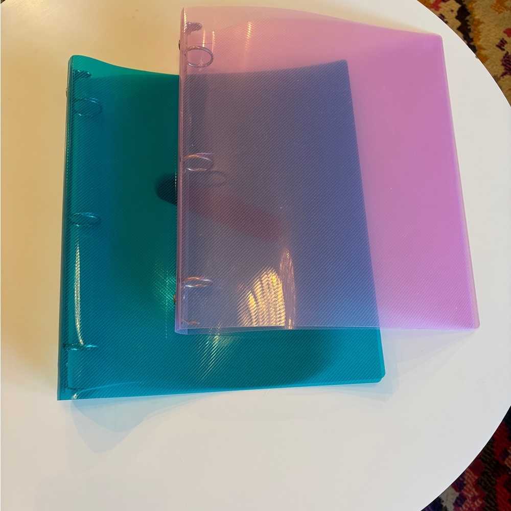 Teal and Pink Binder Set